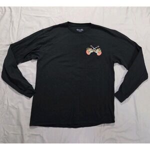 Christian Graphic Tee Blessed Girl Long Sleeve T-Shirt Psalms BLK Cotton Sz Lg
